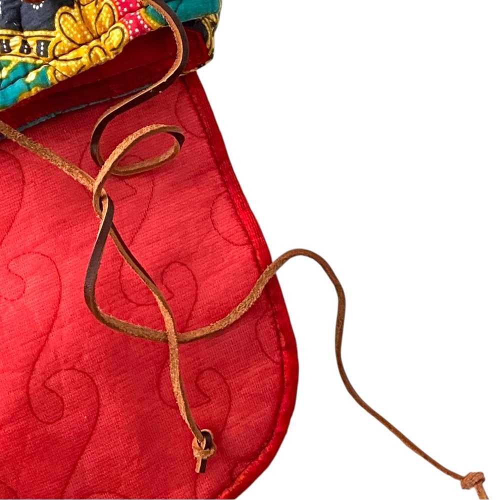 Quilted Drawstring Colorful Patterned Backpack In… - image 8